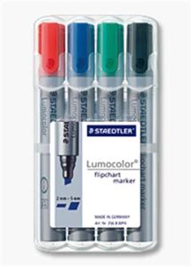 Staedtler 356 B WP4 Marker 4 Stück(e) Schwarz, Blau, Grün, Rot