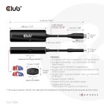 CLUB3D USB Gen2 Typ-C zu HDMI™ 8K60Hz oder 4K120Hz HDR10, DSC1.2, Power Delivery 3.0 Activ Adapter St./B.