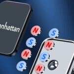 Manhattan 462525 Halterung Passive Halterung Handy/Smartphone Schwarz, Silber