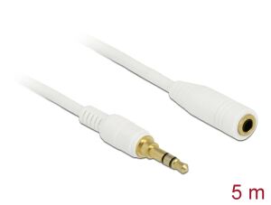DELOCK Verlängerung Klinke 3.5mm 3Pin St > Bu 5.0m weiß