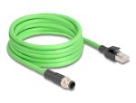 DeLOCK M12 Kabel D-kodiert 4 Pin Stecker zu RJ45 Stecker...