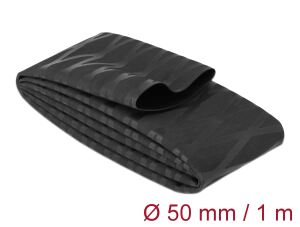 DELOCK Schrumpfschlauch X-Muster rutschfest 1m x 50mm Black