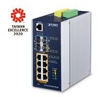 PLANET IP30 DIN-rail Industrial L3 8P Managed Gigabit...