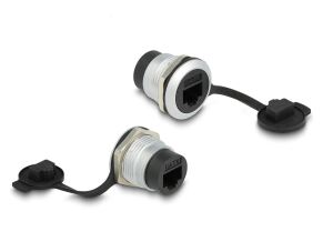 Delock RJ45 Cat.6 Einbaubuchse mit Staubschutzkappe