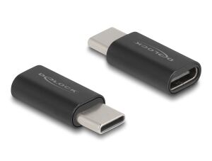 DeLOCK Adapter SuperSpeed USB 10 Gbps (USB 3.2 Gen 2) USB Type-C Stecker zu Buchse Portschoner schwarz
