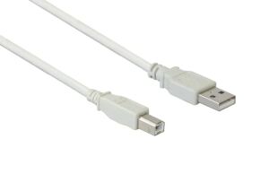 Alcasa USB 2.0 A/B, 0.25m USB Kabel 0,25 m USB A USB B Weiß