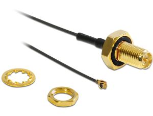 DeLOCK 88458 Signalkabel 0,1 m Schwarz, Gold, Grau, Rot, Silber