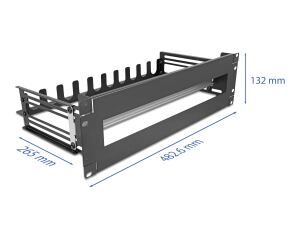 DELOCK 19" Schutzschalterleiste mit Abdeckung, Kabelzugentla