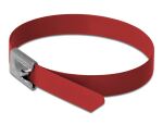 DELOCK Edelstahlkabelbinder L 500 x B 7,9 mm rot 10...