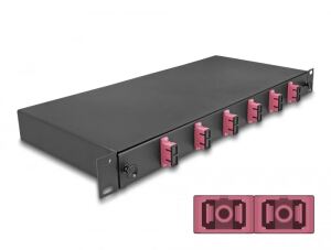 DELOCK 19" LWL Spleißbox 6x SC DX OM4 1HE spleißfer. Kompl.