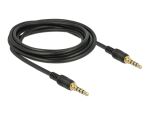 DELOCK Klinkenkabel 3.5mm 4Pin St > St 3.0m schwarz