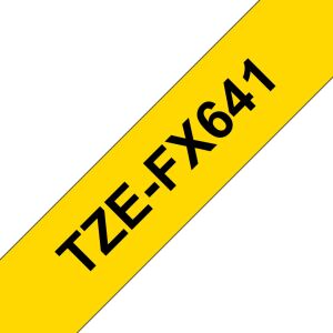 Brother TZE-FX641 Etiketten erstellendes Band Schwarz auf gelb TZ