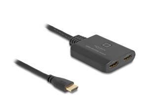 DeLOCK HDMI Switch 2 x HDMI in zu 1 x HDMI out 8K 60 Hz mit integriertem Kabel 50 cm