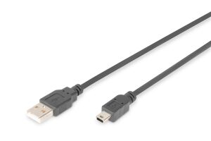 Digitus USB-A – Mini-B Anschlusskabel, 3m