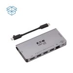Tripp Lite U442-DOCK5D-GY USB-C Dock – 4K HDMI, USB 3.x (5 Gbps), USB-A/C Nabenanschlüsse, GbE, Speicherkarte, 100 W PD-Aufladung, abnehmbares Kabel