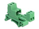 DELOCK Terminalblock Set für Hutschienen 2 Pin m. Rastermaß