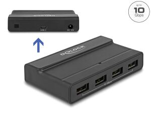 DELOCK HUB USB 3.1 1xTyp-C Bu 4xTyp-A Bu 10Gbps extern