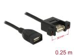 USB Kabel Delock A -> A Bu/Bu 0.25m Einbau