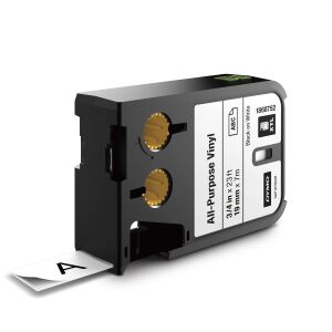 DYMO XTL Allzweck-Vinyletikett | 19 mm x 7 m | Schwarz auf Weiß