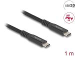 DeLOCK USB 20 Gbps Kabel USB Type-C Stecker zu Stecker PD 3.0 100 W E-Marker 1 m schwarz Metall