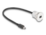 DELOCK USB2.0 Mini-B Einbaubuchse mit Kabelp. St. Alu. 30cm