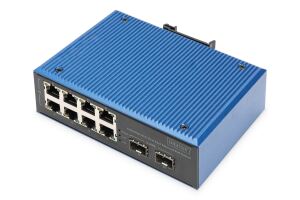 Digitus Industrieller 8+2 -Port Fast Ethernet PoE Switch