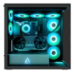 ARCTIC Xtender VG (Mirror Black) Premium E-ATX PC-Gehäuse mit vertikaler GPU-Montage