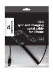 Gembird CC-LMAM-1.5M Lightning-Kabel 1,5 m Schwarz