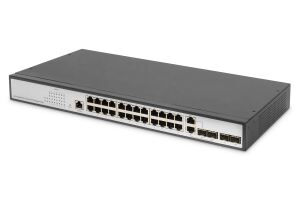 Digitus 24-Port Gigabit Switch, 19 Zoll, Managed, 2 Uplinks
