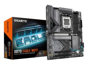 GIGABYTE X870 EAGLE WIFI7 Mainboard - Unterstützt AMD Ryzen 9000 CPUs, 14+2+2 Phasen VRM, bis zu 8000MHz DDR5 (OC), 1xPCIe 5.0 + 2xPCIe 4.0, Wi-Fi 7, 2.5GbE LAN, USB 4
