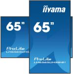 iiyama LH6565UHSB-B1 Signage-Display Kiosk-Design 163,8 cm (64.5") LED WLAN 800 cd/m² 4K Ultra HD Schwarz Eingebauter Prozessor Android 11 24/7