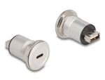 DELOCK USB2.0 Type-C zu Typ-A Einbaubuchse Aluminium