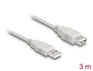 DeLOCK Cable USB 2.0 extension A/A 3m USB Kabel USB A Beige