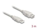 DeLOCK Cable USB 2.0 extension A/A 3m USB Kabel USB A Beige