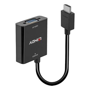 Lindy 38291 Videokabel-Adapter 0,1 m HDMI Typ A (Standard) VGA (D-Sub) Schwarz