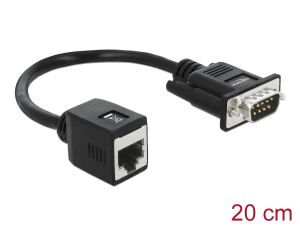 DELOCK Seriell RS-232/422/485 Adapter DB9 Stecker zu RJ45 Bu