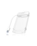 ICY BOX IB-AC703-U3, USB 3.2 Gen 1 zu 2,5" SATA Festplatten (9,5 mm Höhe) Adapter Kabel mit Schutzbox, Zugriff LED, USB 2.0 compatibel, weiß