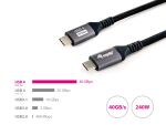 Equip USB 4 Gen 3 C zu C Kabel, M/M, 2,0 m, PD3.1 240W, 8K/60Hz, 40 Gbps, Schwarz