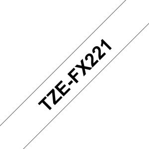 Brother TZE-FX221 Etiketten erstellendes Band Schwarz auf weiss