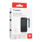 Verbatim Pocket SSD 2 TB USB Typ-C 3.2 Gen 2 (3.1 Gen 2) Schwarz, Grau