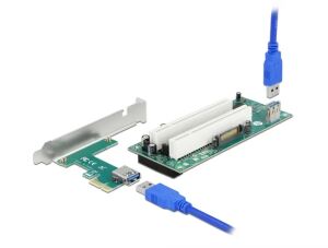 DeLOCK Riser Karte PCI Express x1 zu 2 x PCI 32 Bit Slot mit 60 cm Kabel