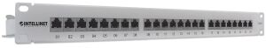 Intellinet 24-Port Cat6 Patchpanel, geschirmt, FTP, 1 HE, Klemmleisten mit 90 Grad abgewinkelten Kabeleinführungen