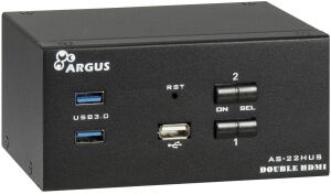 Inter-Tech AS-22HUS Tastatur/Video/Maus (KVM)-Switch Schwarz