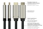 Python GC-M0218 Videokabel-Adapter 3 m DisplayPort HDMI Schwarz