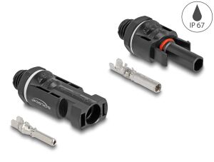 DeLOCK DL4 Solar Konnektoren zum Crimpen, Stecker und Buchse, schwarz 2 Stück