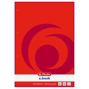 Herlitz 733436 Notizbuch A4 100 Blätter Rot, Weiß