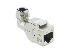DeLOCK Keystone Modul RJ45 Buchse zu LSA Cat.6A werkzeugfrei 90° winkelbar geschirmt für Kabeldurchmesser von 6,0 - 8,5 mm