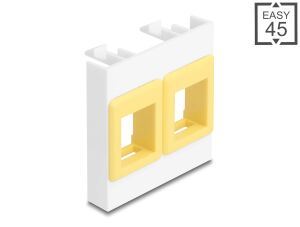 DELOCK Easy 45 Modul 2x Keystone Halterungen 45x45 mm ws/gel