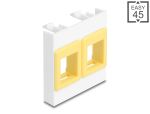 DELOCK Easy 45 Modul 2x Keystone Halterungen 45x45 mm ws/gel