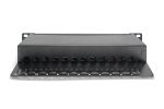 Digitus CAT 6A Patch Panel, geschirmt, 12-Port, 1HE, 10", schwarz